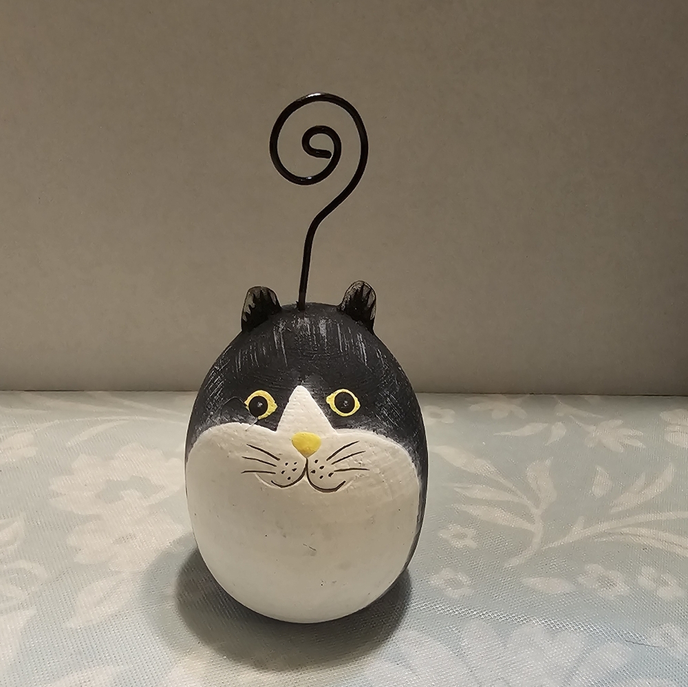 Black and White Cat Photo Holder